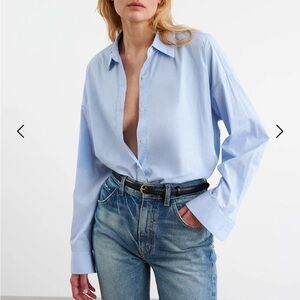 Nili Lotan Mattia Shirt in Sky Blue NWOT